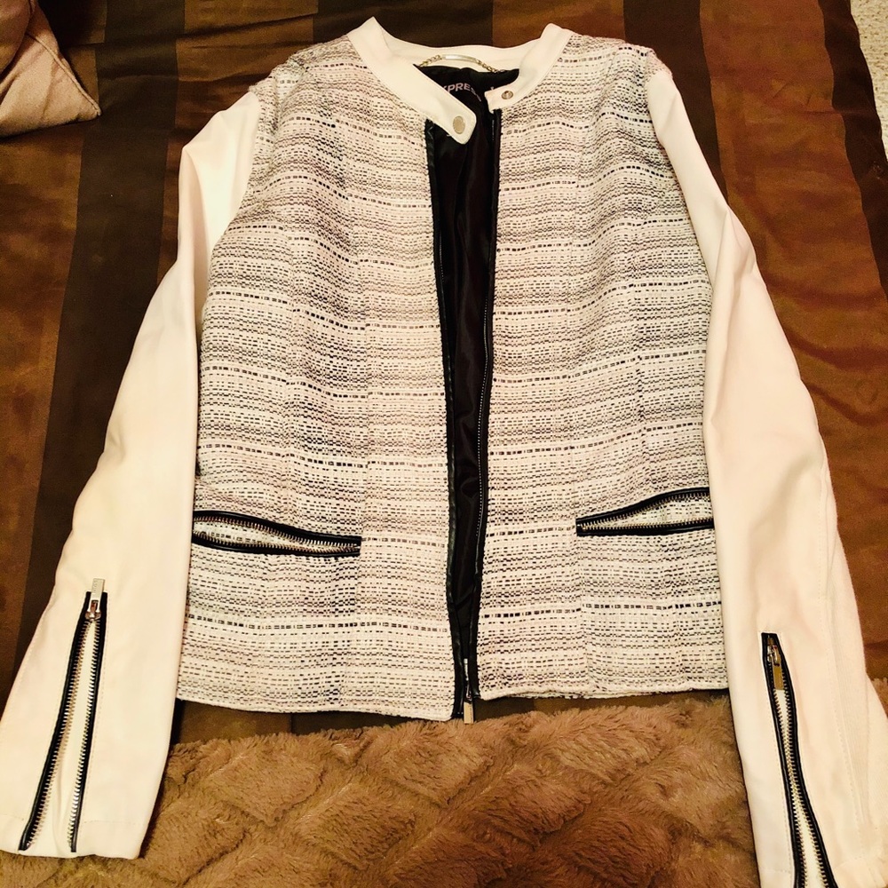 Express Black and White leather jacket